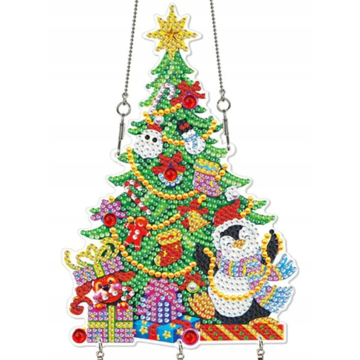 Set de broderie cu brad de Craciun, Domzpaneli, Multicolor