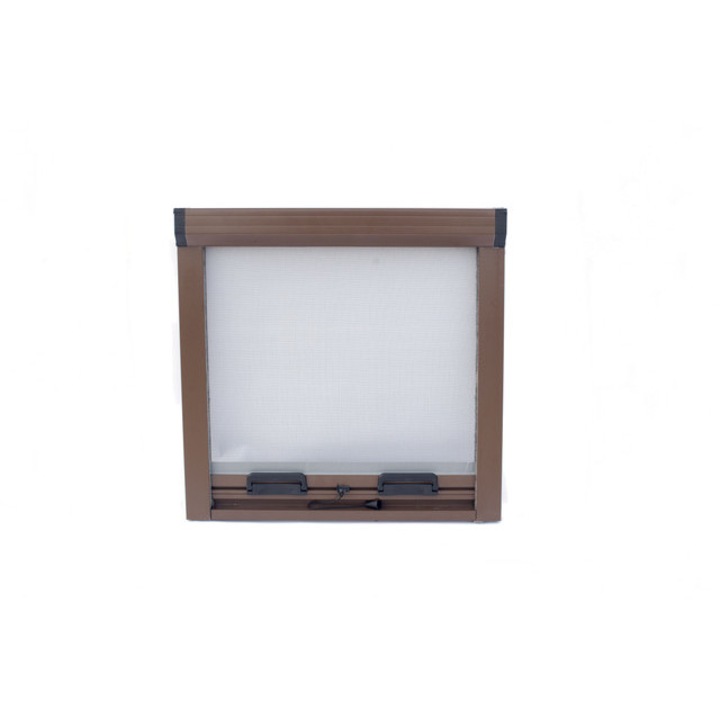 Plasa tip rulou, INSECTE STOP, din aluminiu, completa impotriva tantarilor, culoare maro, dimensiuni 120 x 90 cm