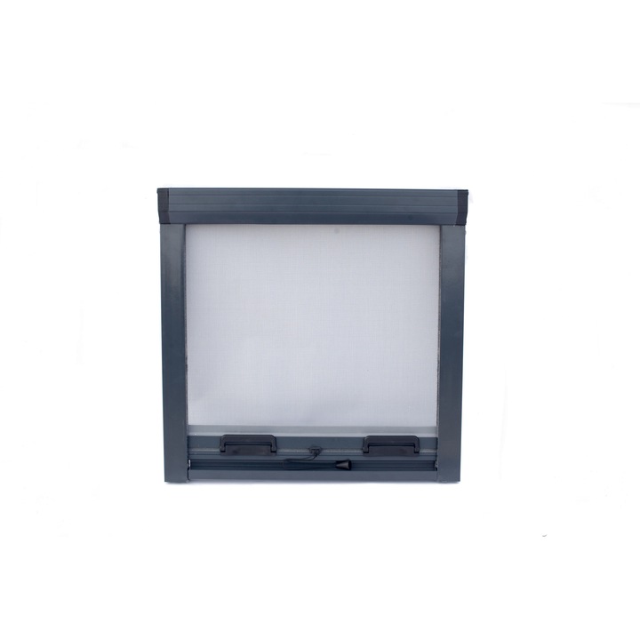 Plasa tip rulou, anti-insecte, din aluminiu, completa impotriva tantarilor, culoare antracit, dimensiuni 150 x 50 cm