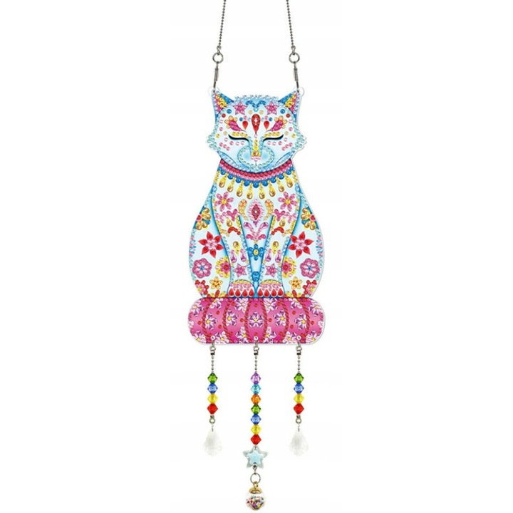 Set de broderie cu pisica, Domzpaneli, Multicolor