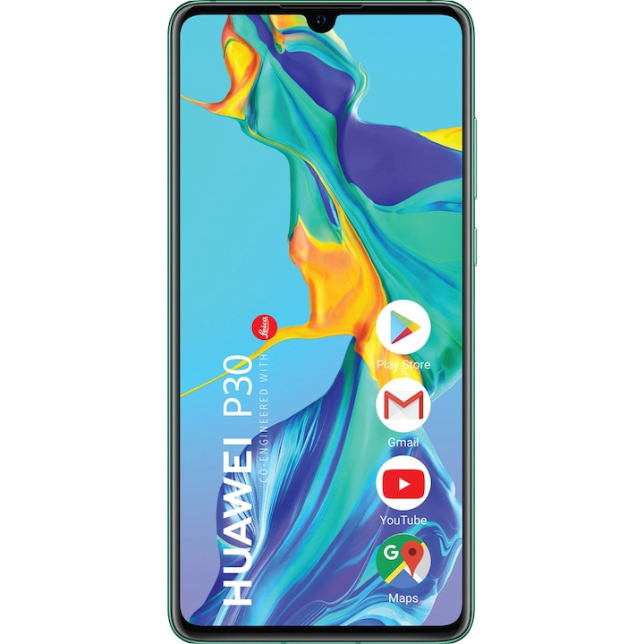 Telefon mobil Huawei P30, Dual SIM, 128GB, 8GB RAM, Aurora Blue