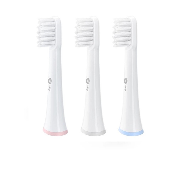 Set 3 rezerve periuta electrica, Infly, Alb