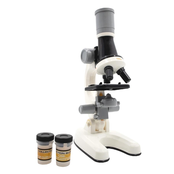 Játékmikroszkóp, Icom Poland, műanyag, fehér/fekete