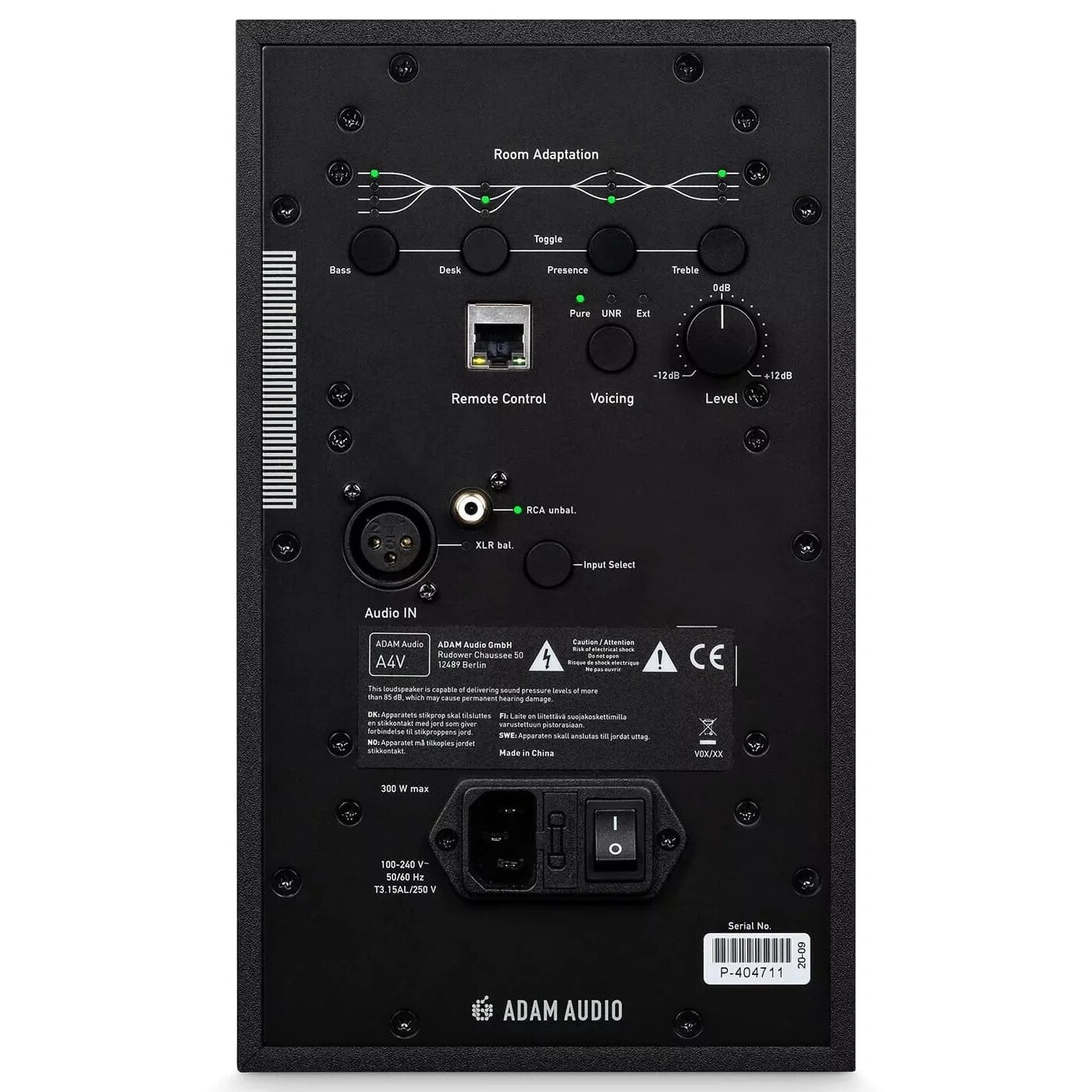 Monitor de studio Adam Audio A4V, 300 W, Negru