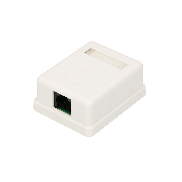 Priza de perete Extralink 1x RJ45 KAT5E UTP, cabluri si accesorii pentru retele de date stabile, conectivitate rapida si instalare usoara