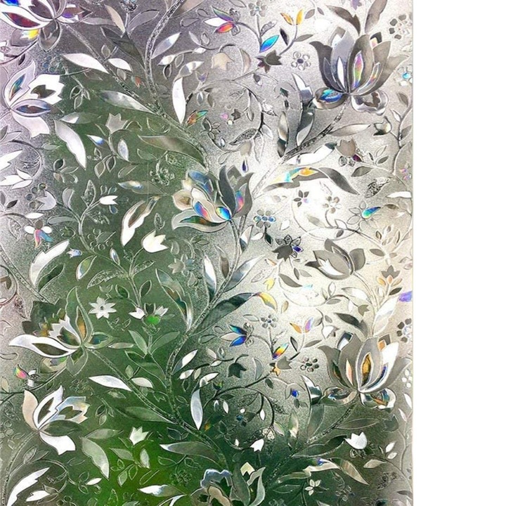 Folie decorativa, ComResi, 3D, Pentru geam, 60x200cm, Autoadeziva, Multicolor