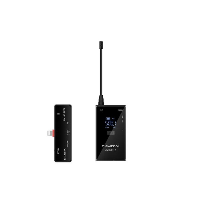 Microfon lavaliera wireless CKMOVA UM100 Kit5, Lightning, Negru