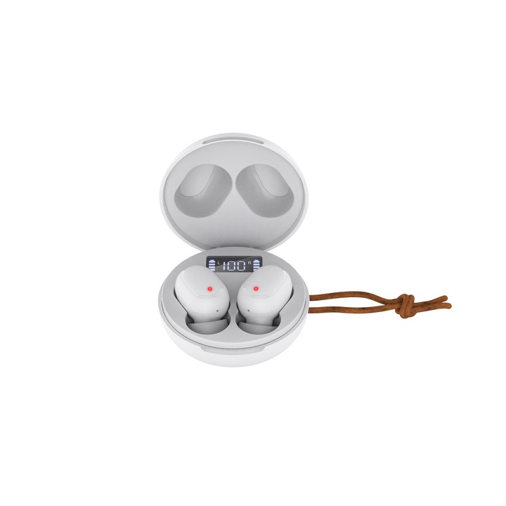 Vezeték nélküli audio fejhallgató CKMOVA MO2-W, Bluetooth 5.1, Fehér