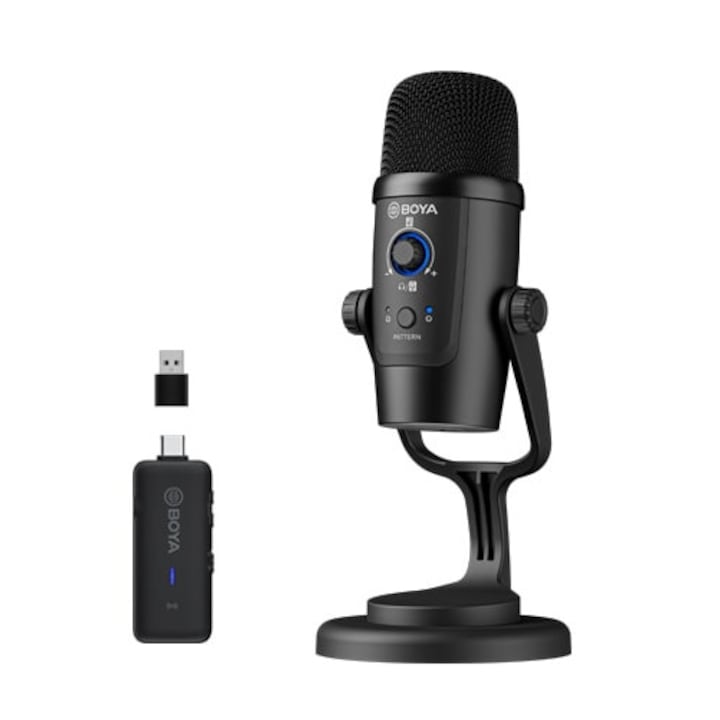 Vezeték nélküli kondenzátor mikrofon Boya BY-PM500W, USB-C, fekete