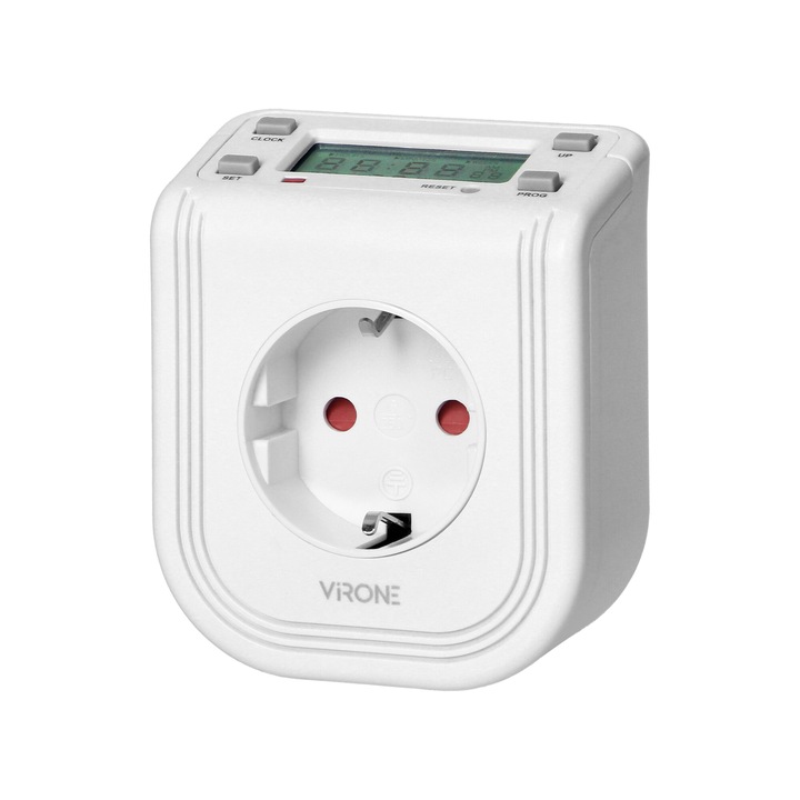 Programator de priza cu ecran LCD pentru setarea timpului de pornire/oprire, max 3680 W, 16 A