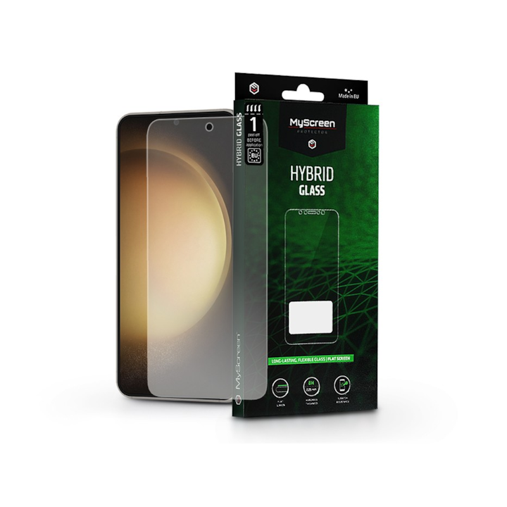 Samsung S901B Galaxy S22 5G/Galaxy S23 гъвкав стъклен протектор за екран - MyScreen Protector Hybrid Glass Green - прозрачен (LA-2294)
