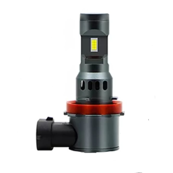 Set 2 Becuri Auto LED H8/H11, AutoREY® Premium, Bec H8/H11 LED 55W 25000LM, Lumina Alba Rece 6000K Puternica, Alimentare 12V, Fara Cablu Si Ventilator Integrat, Instalare Rapida Plug & Play, Design Compact Modern, Durata Lunga De Viata