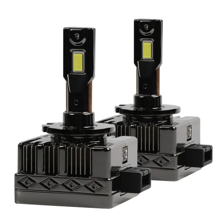 Set 2 Becuri LED D1S/R AutoREY® PRO 75W/bec Chip Cree 50.000 Lumeni Plug&Play pentru Far Auto, Conversie Xenon HID to LED 12-24V Canbus, fara eroare de bec ars