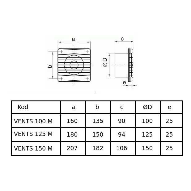 Ventilator De Baie Vents Silenta M Vl 100 Mm Alb Emagro 0002