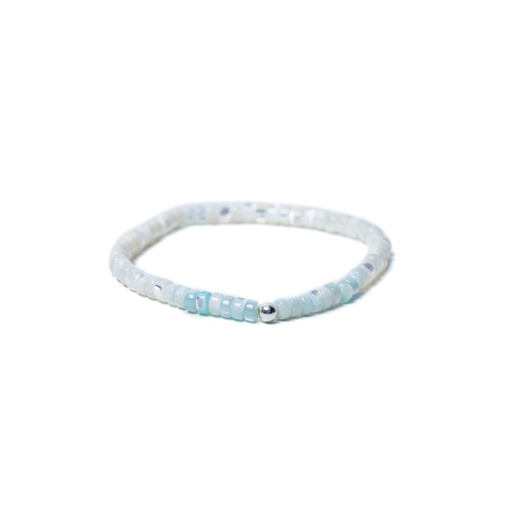 Bratara Femei, Ezera, din sidef de scoici, accesoriu din argint 925, 17-18cm