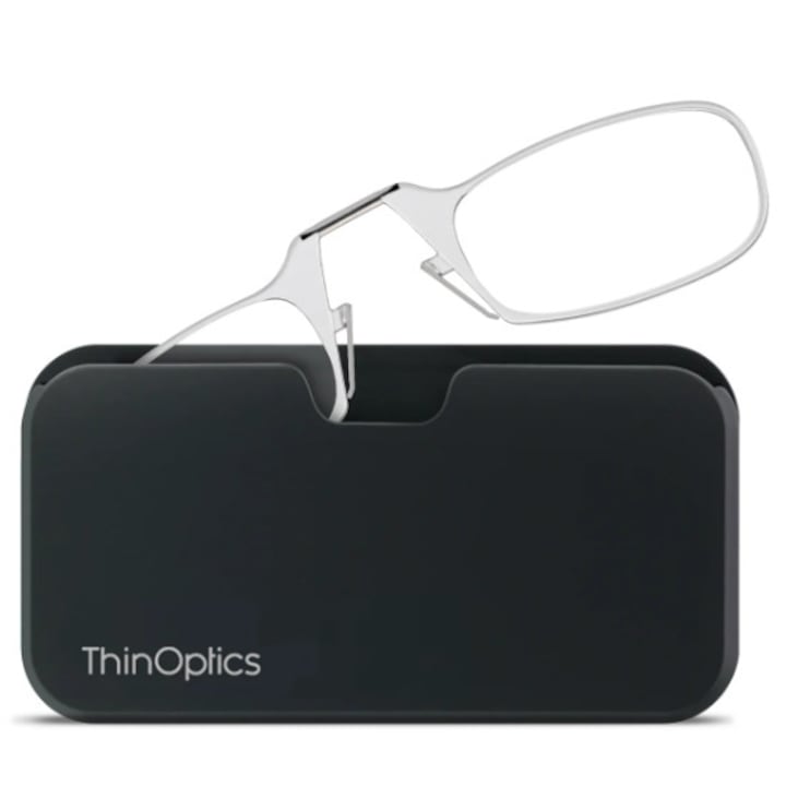 ThinOptics kompakt keret nélküli dioptriás szemüveg, Dobozával, Dioptria +2,5, Színtelen