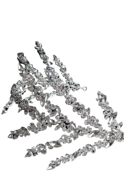 Diadema BAROQUE cu cristale Zirconiu Cubic, Argintie, flexibila