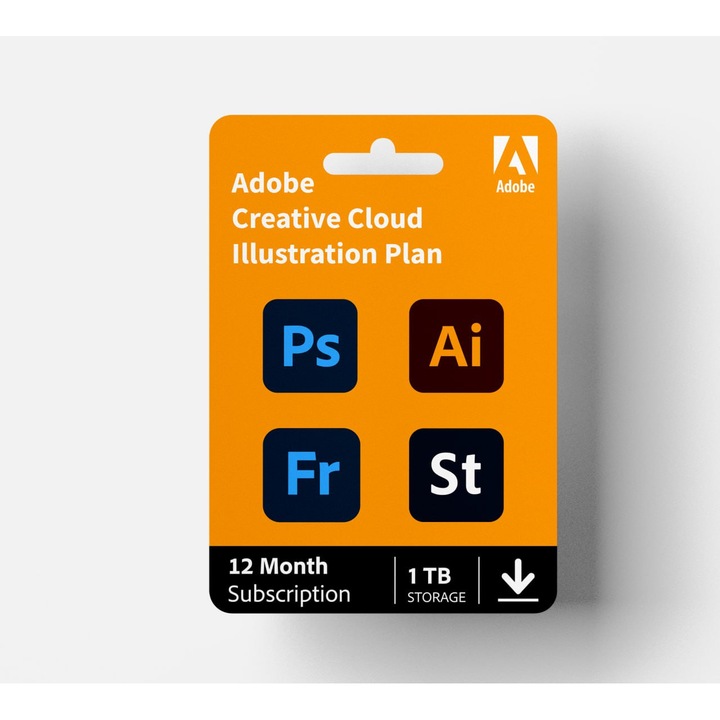 Adobe Illustration terv 2023, Photoshop, Illustrator és Fresco, 1 éves kereskedelmi licenc, Windows/MacOS/Tablet