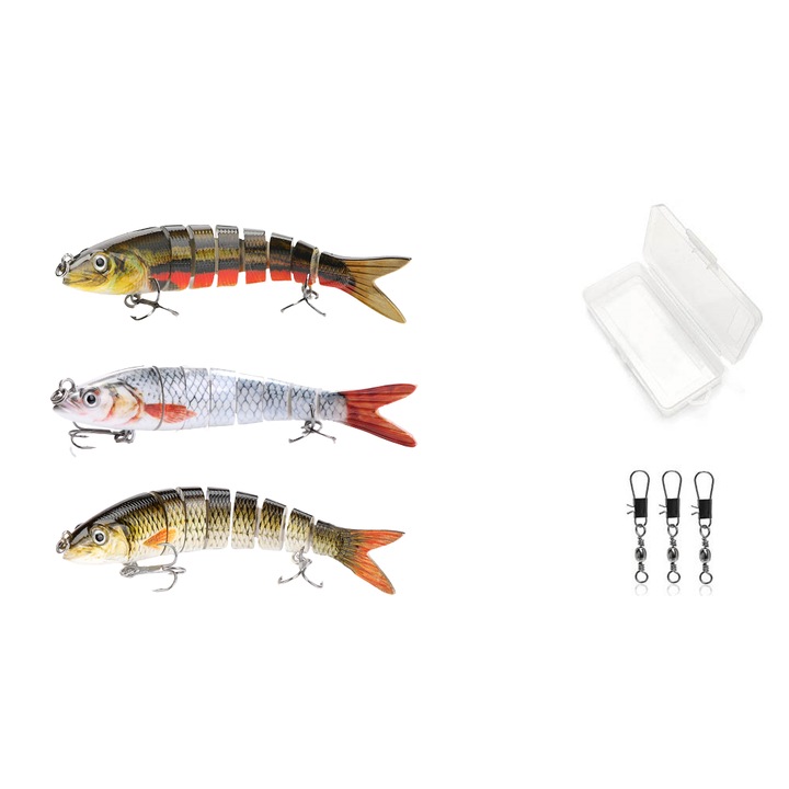 3 db-os Fishingbox wobbler csali készlet csukához, harcsához, szalámihoz, pisztránghoz, pergető csali készlet 3 db, 14cm 27g, 2. modell