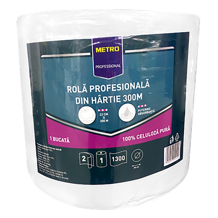 Prosop De Bucatarie 300 M, 2 straturi, Metro Professional