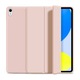 Husa tabletă Gigapack, tip stand, aspect piele, flip activ, deschidere laterală, trifold, suport de birou, roz, compatibilă cu: Apple IPAD 11, 2025, / IPAD 10.9, 2022