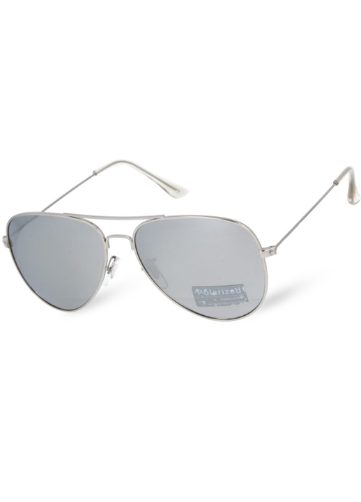 Born86 férfi polarizált napszemüveg, UV400 szűrő, fém/műanyag, ezüst