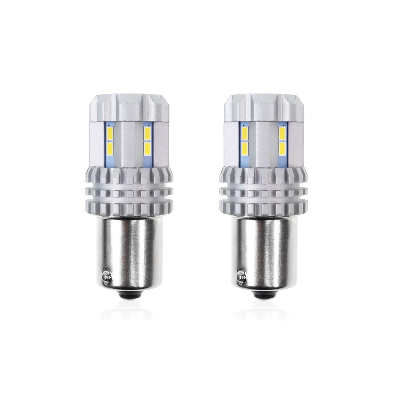 Set becuri auto cu LED CANBUS compatibil P21 R5W/R10W 22 SMD Alb 12V ...