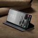 Калъф за Samsung Galaxy S23, CaseMe Retro, тънък, кожен, тип портфейл, стойка, магнитно закопчаване, мека текстура, RFID защита, Черен