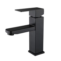 Baterie chiuveta baie, Darklove, Cartus ceramic, monocomanda, design ergonomic, racorduri incluse, puternic si durabil, rezistent la rugina si coroziune, usor de instalat, Otel inoxidabil, Negru
