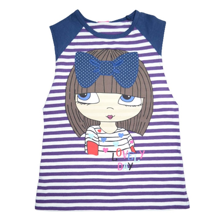Tricou fara maneci pentru fete Atut T110323, Mov 116 CM