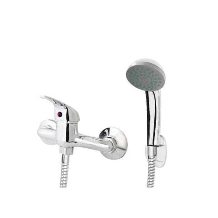 Zuhanyszett Asti, Deante, Króm, Egykaros, Falra szerelhető, Krómozott