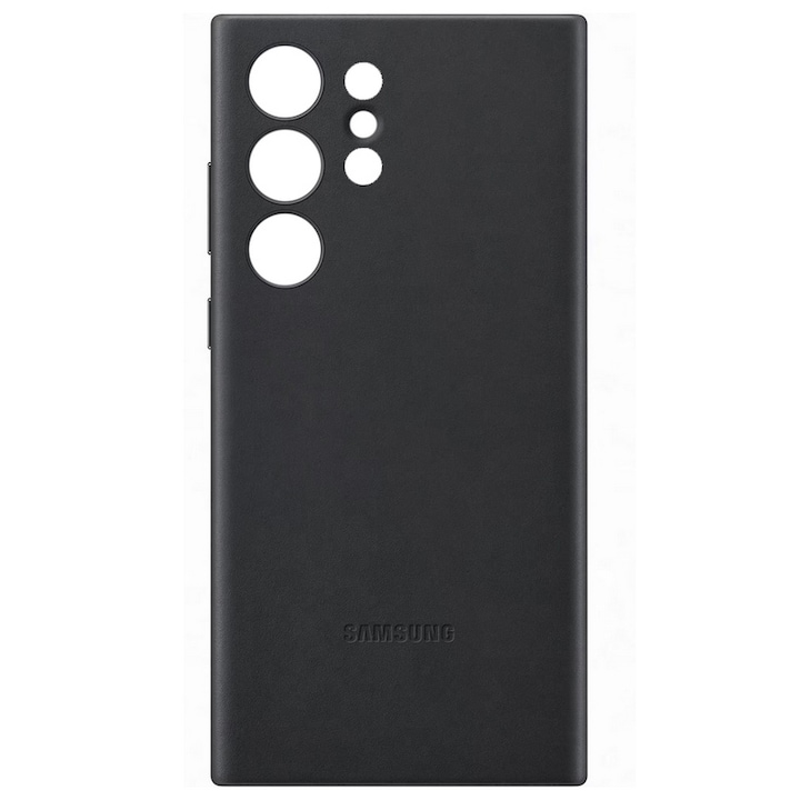 Samsung Galaxy S23 Ultra (SM-S918) Samsung műanyag telefonvédő (valódi bőr hátlap) fekete, EF-VS918LBEGWW, gyártói csomagolás