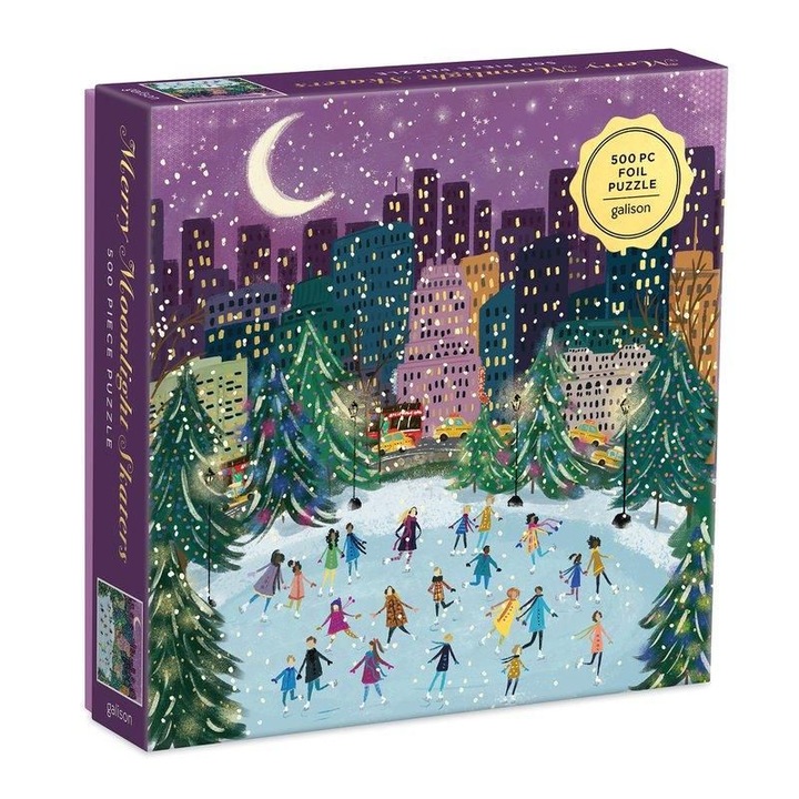 Galison - Joy Laforme - Merry Moonlight Skaters 500 darabos karácsonyi puzzle