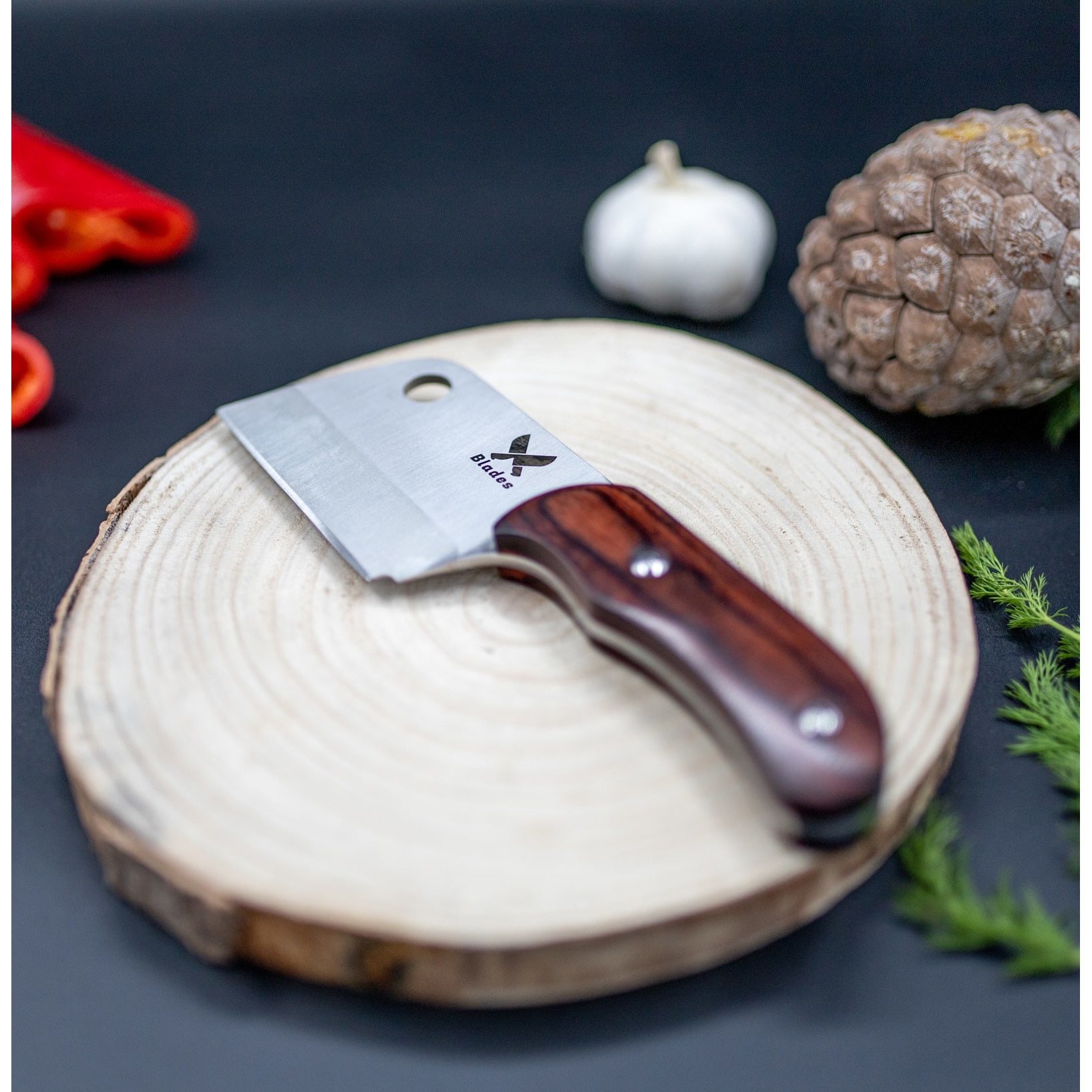 Rabbit MiniCleaver, acél 4Cr13, Pakka fa nyél, 19 cm, Blades® eMAG.hu