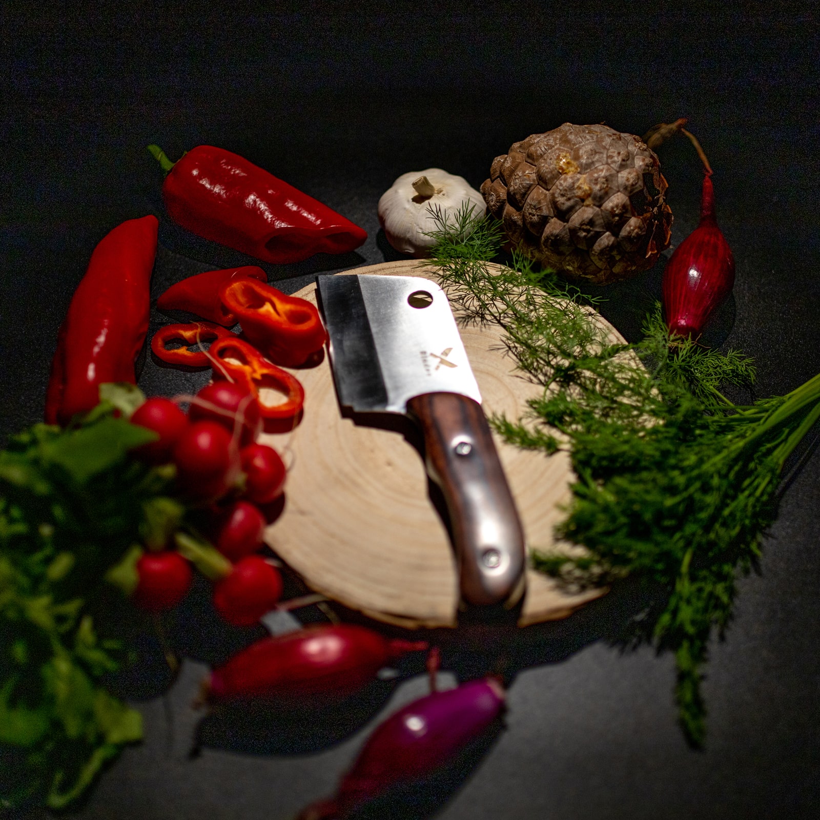 Rabbit MiniCleaver, acél 4Cr13, Pakka fa nyél, 19 cm, Blades® eMAG.hu