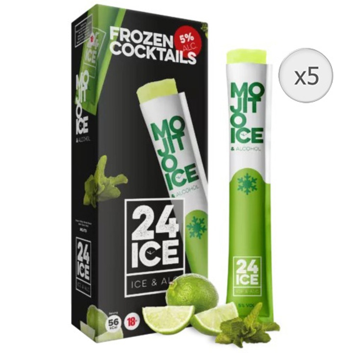 Cocktails 24 Ice Frozen Cocktails Mojito, 5%, 0.065l x 5