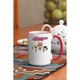 Cana personalizata cu imprimeu Desene - Powerpuff girls model 2, Ceramica, 330 ml, Maner si interior Rosu