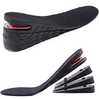 Set 2 Branturi Tip Talpici Ortopedici Inaltatori, Zggzerg, Cu Absorbtie de soc, Respirabil, Marimea Universala, 4 Dimensiuni, 3, 4.5, 6, 7.5 cm, pentru barbati si femei, Suport corector ortopedic, Negru