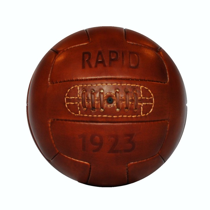 Футболна топка Rapid 1923, Колекция модел 1920-1930, Естествена кожа, Ръчно шита, С презентационна стойка