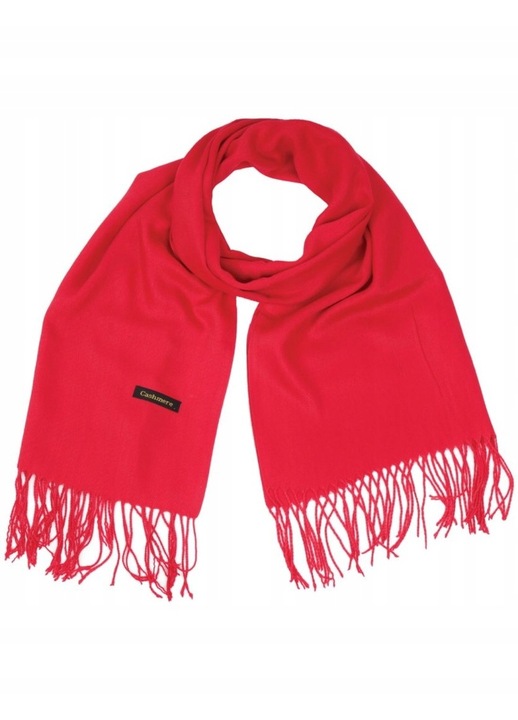 Női rojtos sál, Born86, Kasmír, 186 x 70 cm, Piros