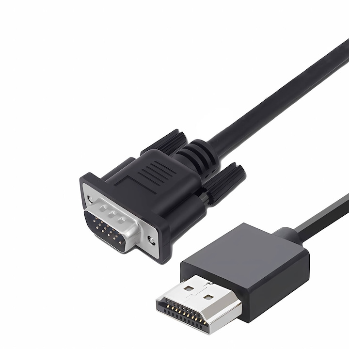 Cablu HDMI la VGA, JESWO, Unidirectional, 2m, Negru