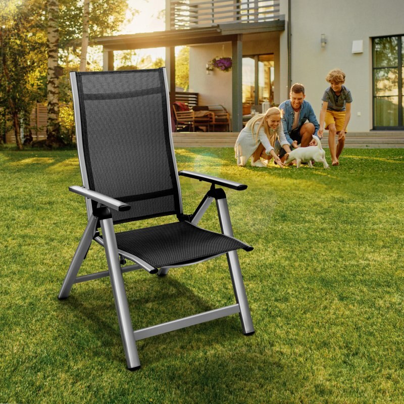 Sezlong/Scaun pliant plaja/gradina/terasa, 59 x 63 x 113 cm, gri eMAG.ro