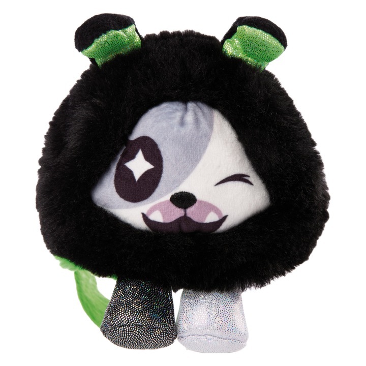 Megfordítható 2 az 1-ben plüss kiskutya, Bonbi, Fekete, 12 cm