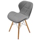 Scaun DENVER Oslo, gri, model scandinav, sezut tip scoica tapitat, picioare lemn, 48x39x74 cm