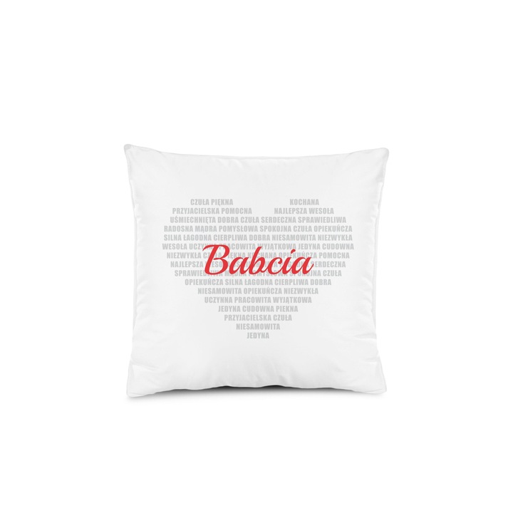 Perna decorativa pentru bunica, AMW, Poliester, 40x40 cm, Alb