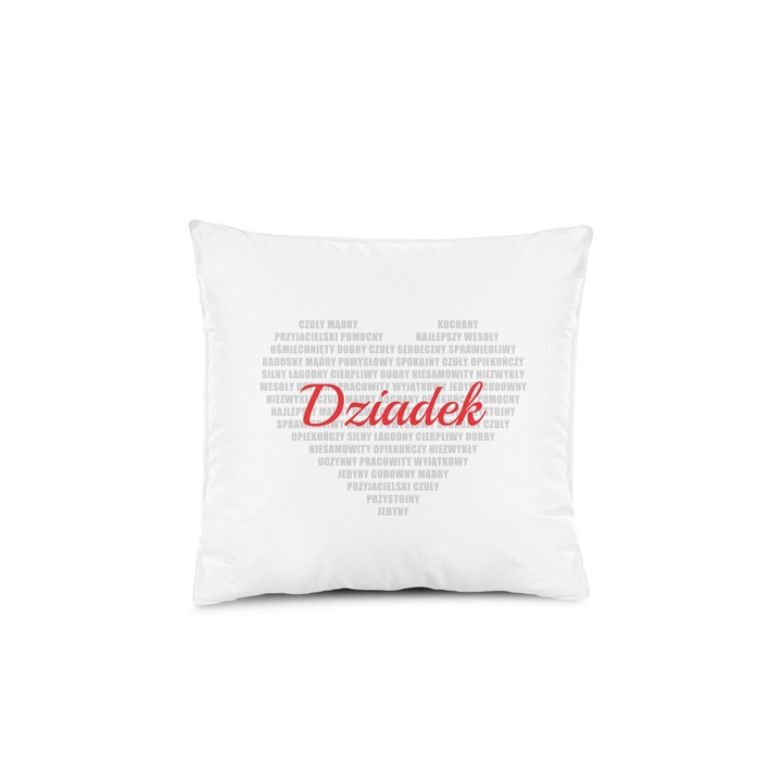 Perna decorativa pentru bunic, AMW, Poliester, 40x40 cm, Alb