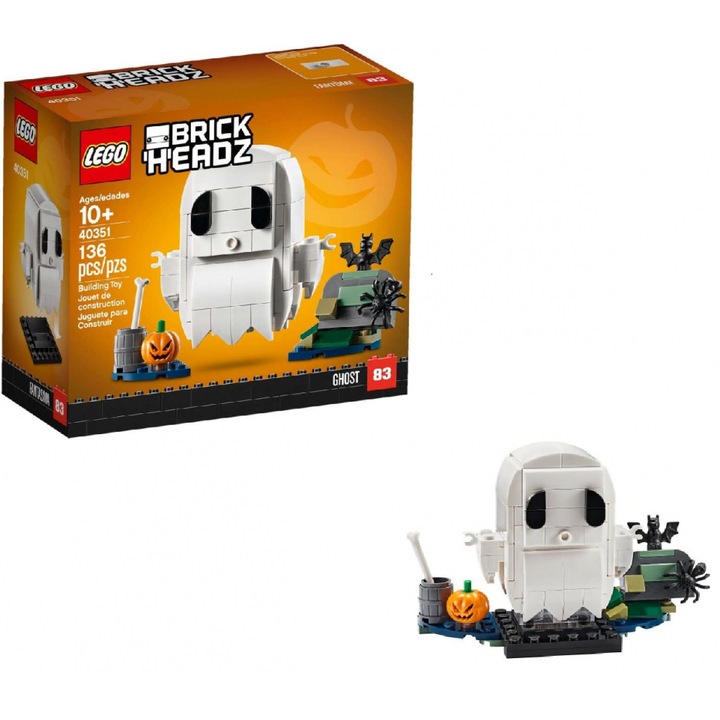Set 136 cuburi constructie BrickHeadz - Fantoma Halloween, Lego, Multicolor
