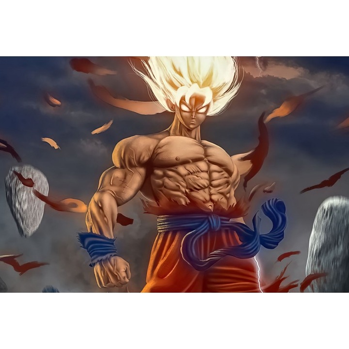 Poster Goku Jacked Up, 61x90cm, poster2936, Multicolor