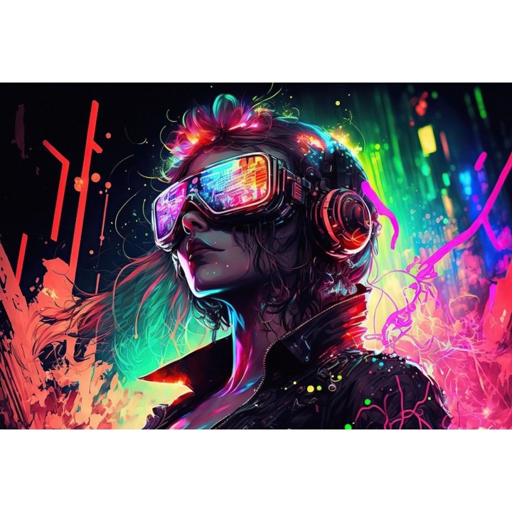 Poster Raver Girl, 61x90cm, poster2750, Multicolor