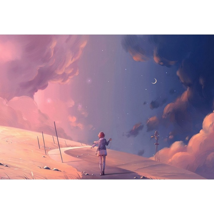 Poster Just Me Music And The Road, 61x90cm, poster2361, Multicolor